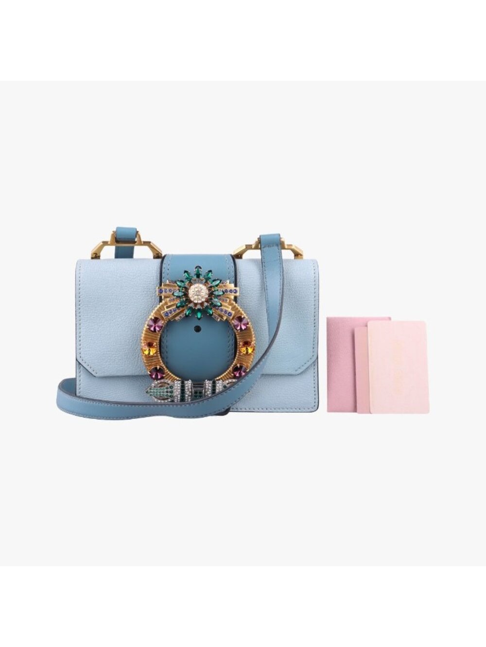 Miu Miu Blue Multicolor Leather Shoulder Bag